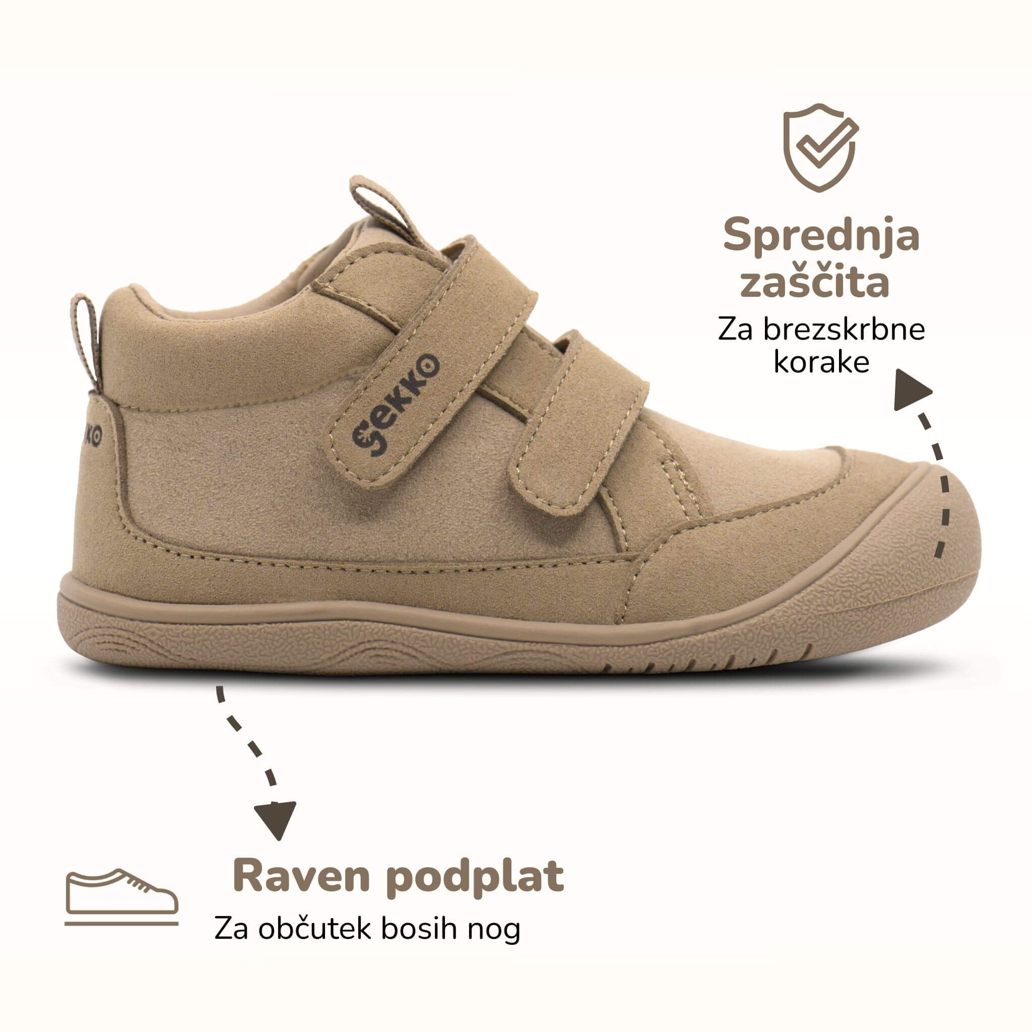 Gekko Cosy -  Jesensko zimski bosonogi čevlji za otroke