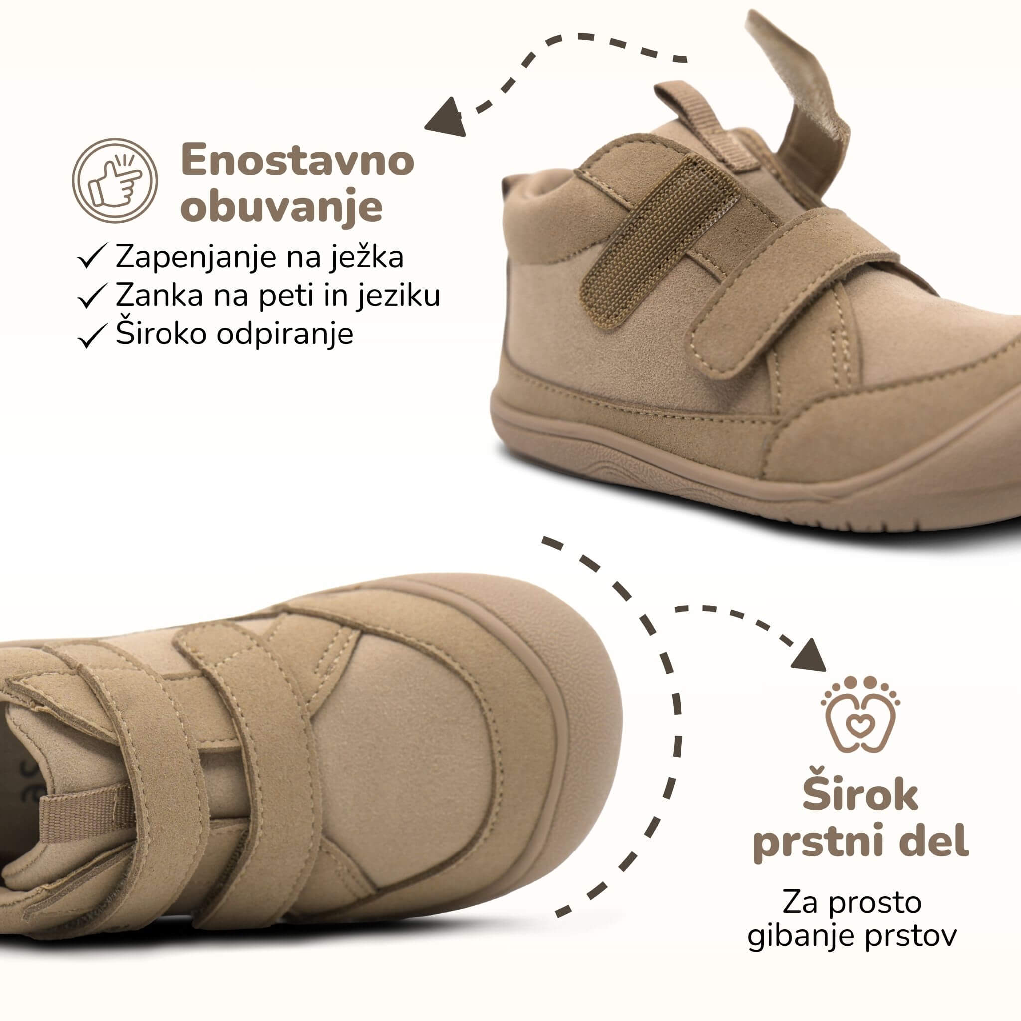 Gekko Cosy -  Jesensko zimski bosonogi čevlji za otroke